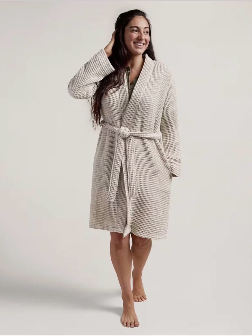Parachute Waffle Robe - TAN - Picture 5 of 5